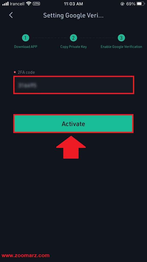 گزینه Activate را انتخاب کنید