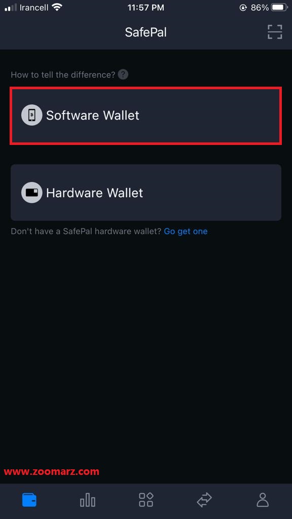 مجددا گزینه Software Wallet را انتخاب نمایید