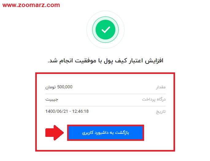 بازگشت به داشبورد کاربری