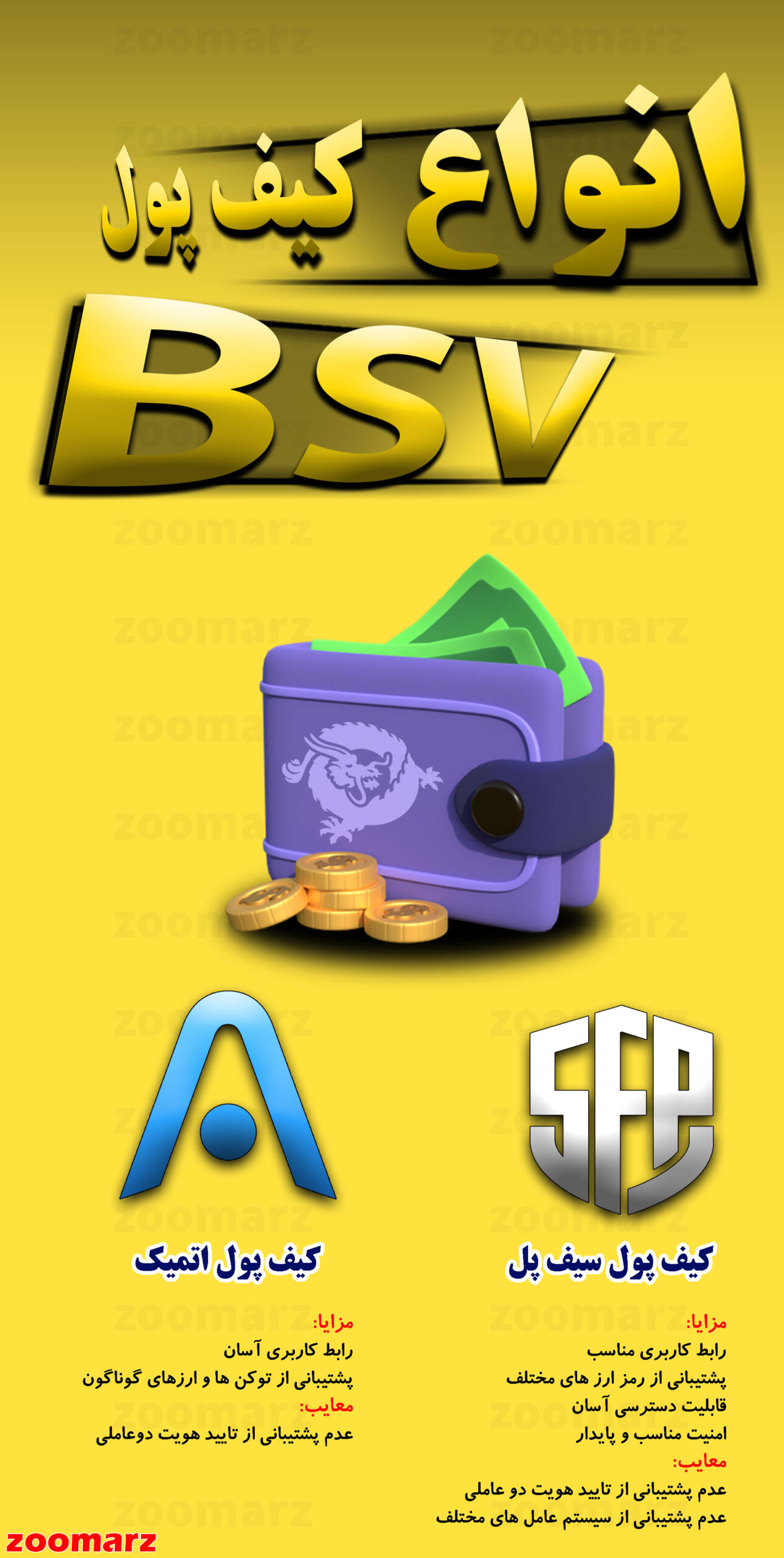 اینفوگرافیگ بهترین کیف پول های ارز دیجیتال BSV