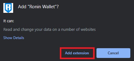 روی گزینه "Add extension" کلیک کنیم