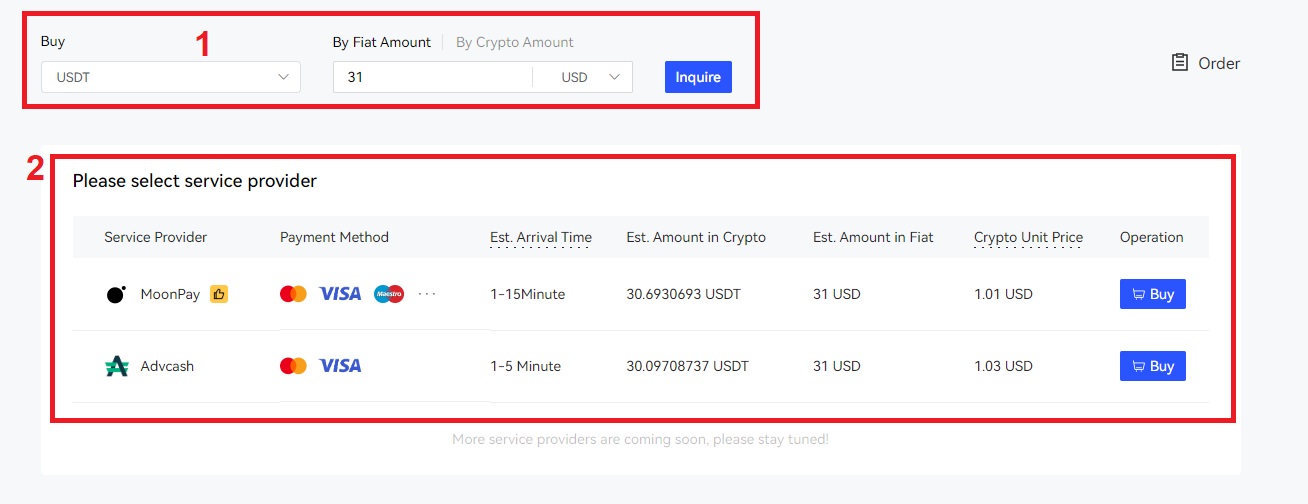 آموزش بخش Buy crypto در صرافی بینگ ایکس BingX