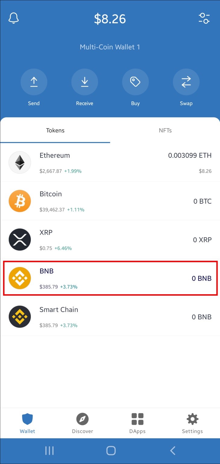 فرآیند سواپ بایننس کوین (BNB) به اسمارت چین