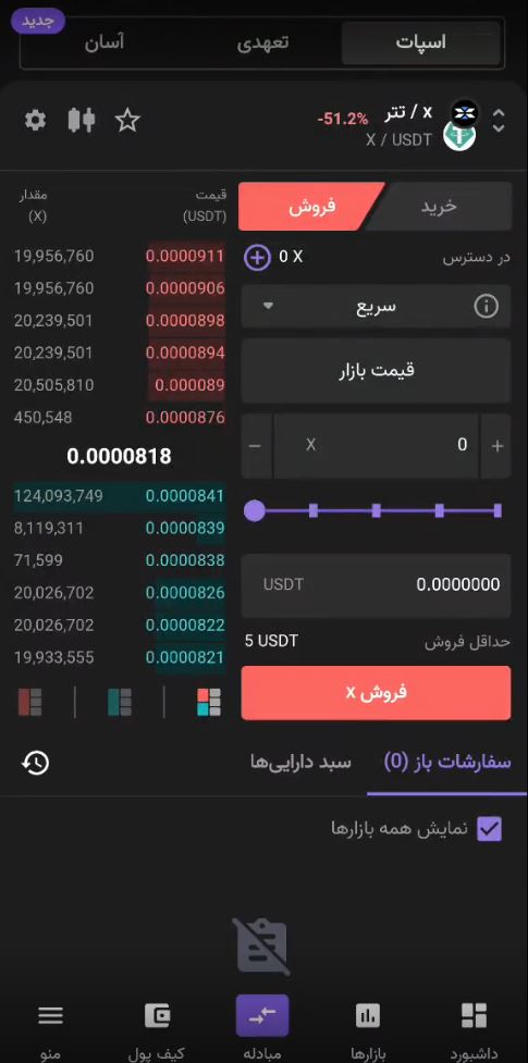 آموزش واریز و فروش ارز X در صرافی نوبیتکس