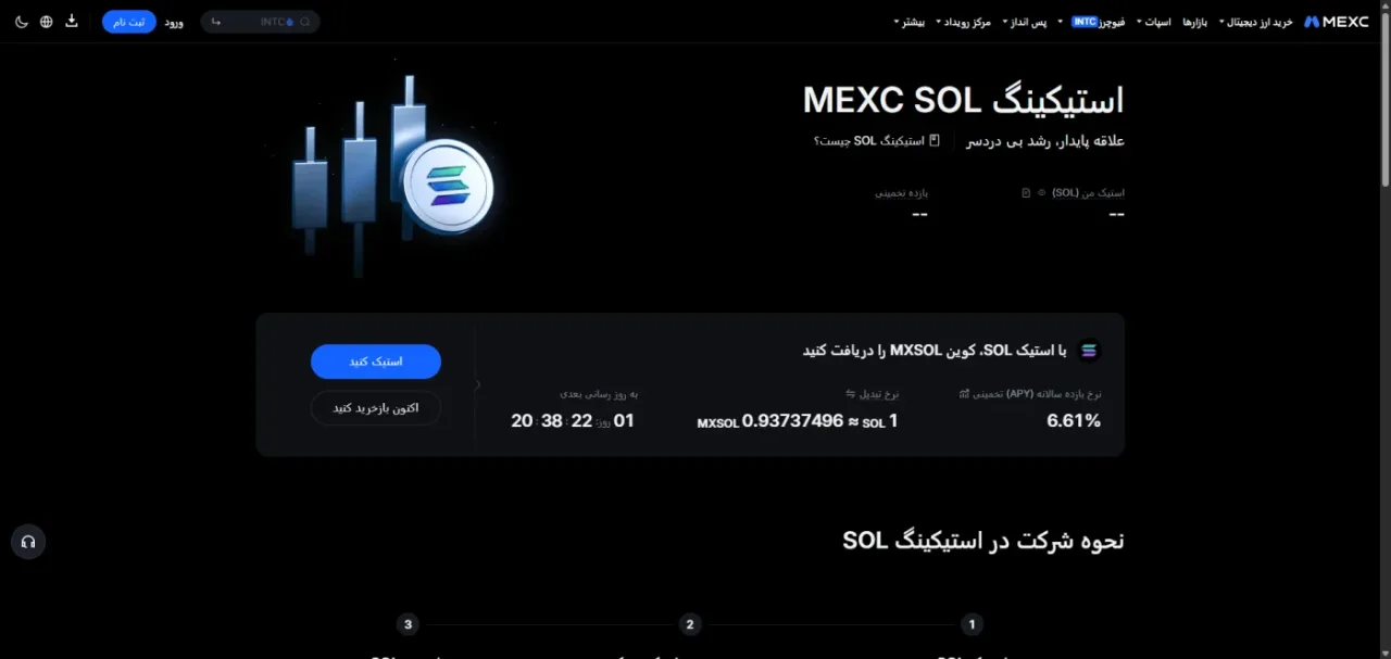 استیکینگ سولانا در صرافی مکسی