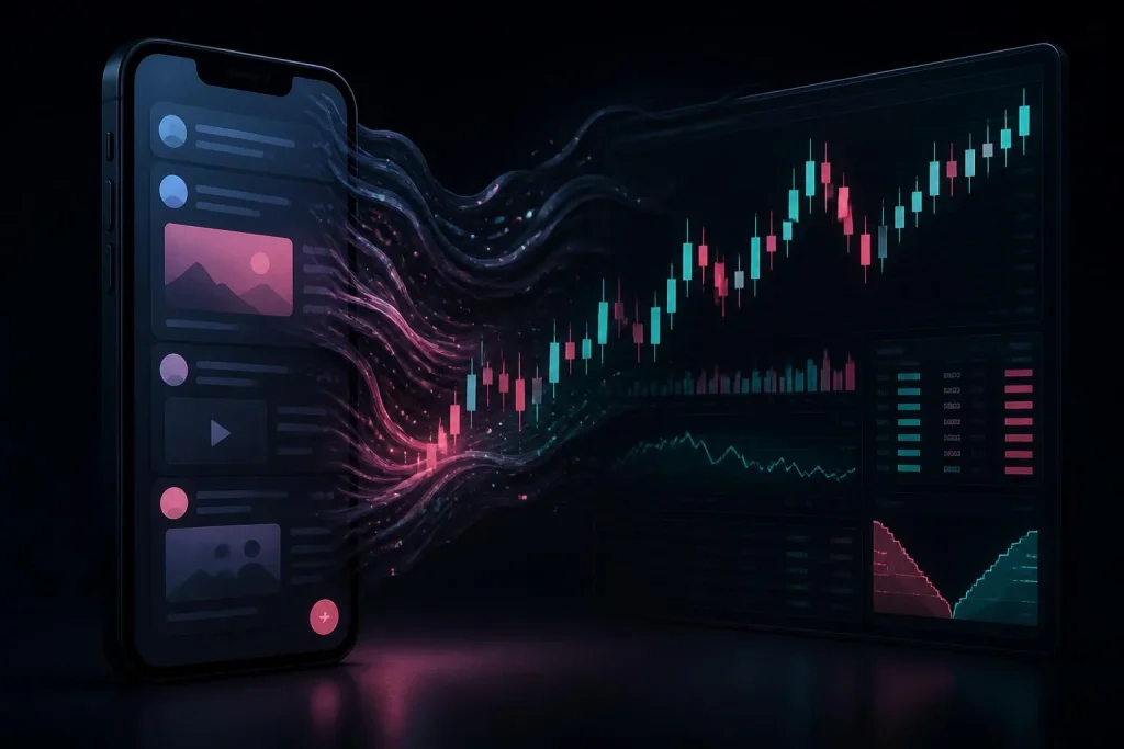 تبدیل تایم‌لاین X به ترمینال معاملاتی با نمودار قیمت